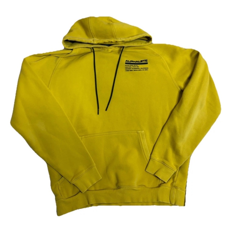 Alphalete Hoodie Adult XL Yellow Long Sleeve Lifting Active Casual Men's